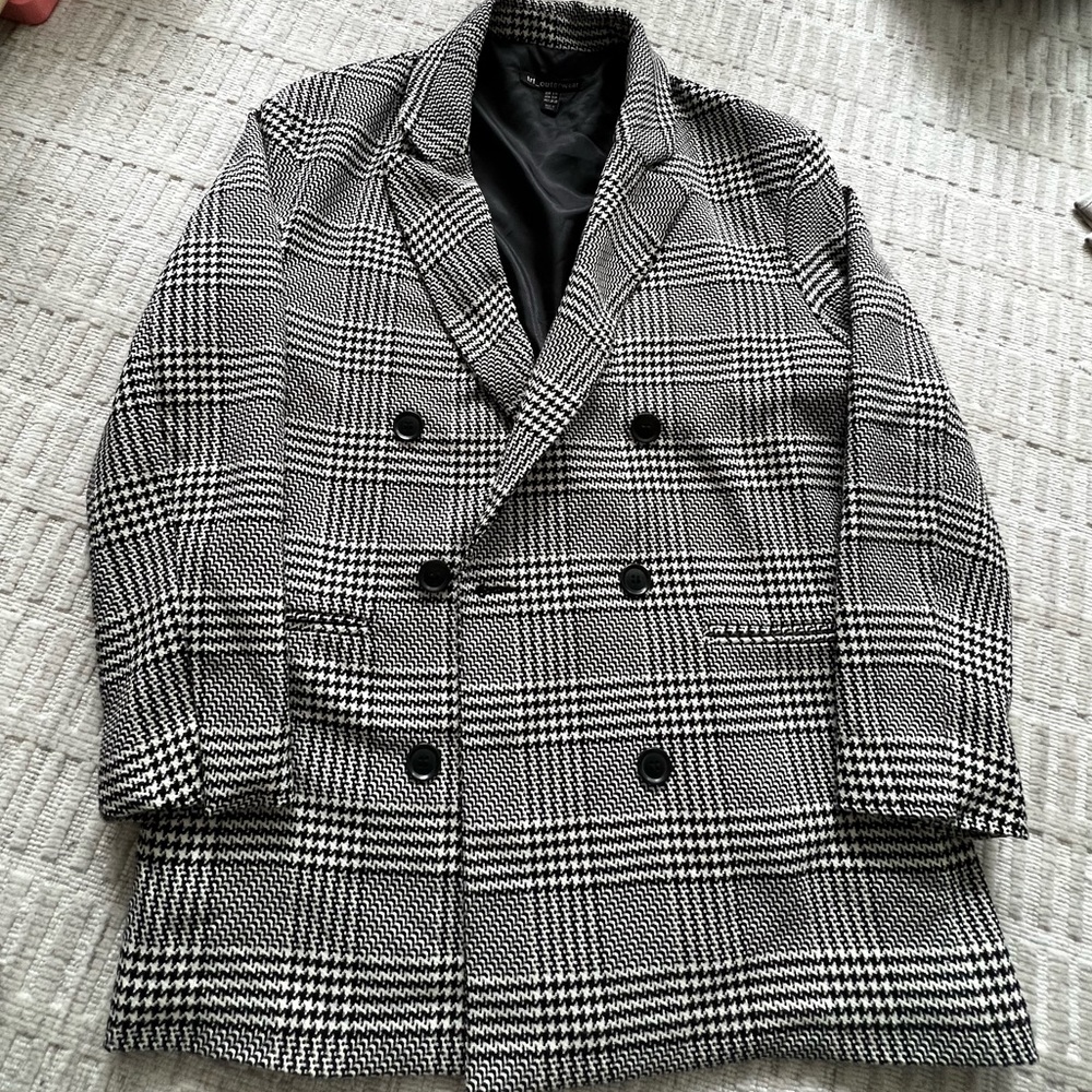 Plaid houndstooth blazer